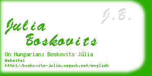 julia boskovits business card